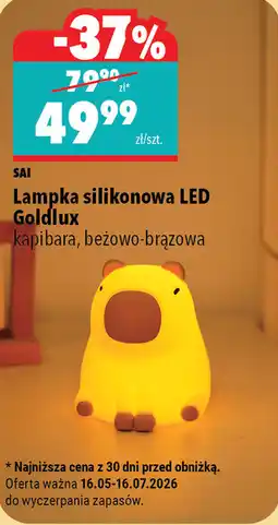 Biedronka SAI Lampka silikonowa LED Goldlux kapibara, beżowo-brązowa oferta