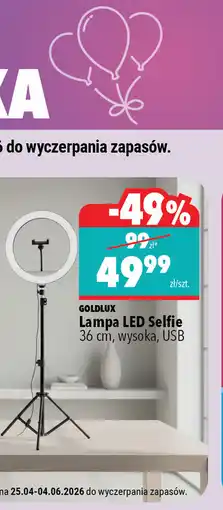 Biedronka Lampa LED Selfie 36cm, wysoka, USB oferta