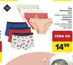 Carrefour Tex Figi dziewczęce i bokserki chłopięce oferta