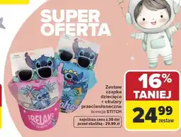 Carrefour Stitch Czapka dziecięca i okulary przeciwsłoneczne oferta