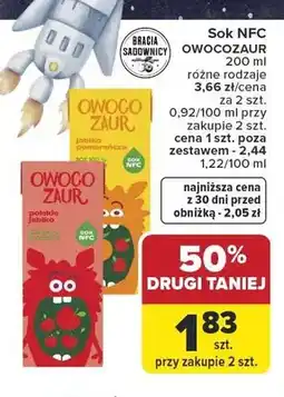 Carrefour Bracia Sadownicy Owocuzaur Sok nfc oferta