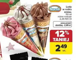 Carrefour Koral Lody w rożku oferta