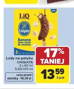 Carrefour Chiquita Lody na patyku Banana choc style oferta