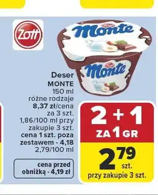 Carrefour Zott Deser Monte oferta