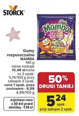Carrefour Storck Mamba Gumy rozpuszczalne Magic Sticks oferta