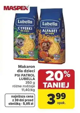 Carrefour Lubella Makaron dla dzieci psi patrol oferta