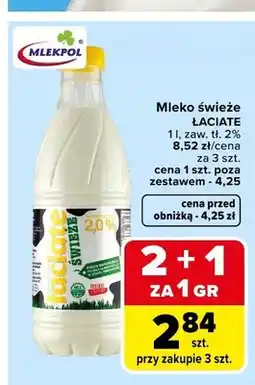 Carrefour Mlekpol Łaciate Mleko świeże oferta