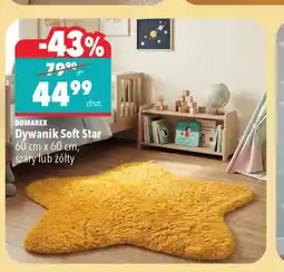 Biedronka Dywanik DOMAREX Soft Star 60cm x 60cm szary oferta