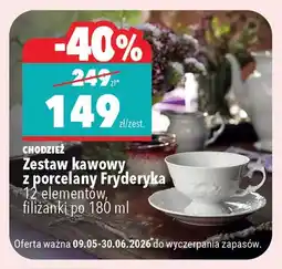 Biedronka Zestaw kawowy z porcelany Fryderyka CHODZIEŻ 12 elementów filiżanki po oferta
