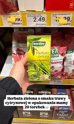 Dino Herbata zielona o smaku trawy cytrynowej Belin 20-pak oferta