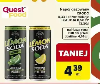 Carrefour Napój gazowany CRODO Lemon Soda oferta