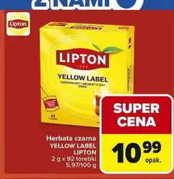 Carrefour Herbata czarna Lipton Yellow Label 92-pak oferta