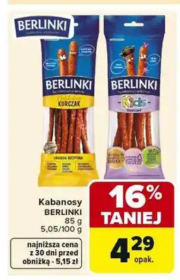 Carrefour Kabanosy BERLINKI kurczak oferta