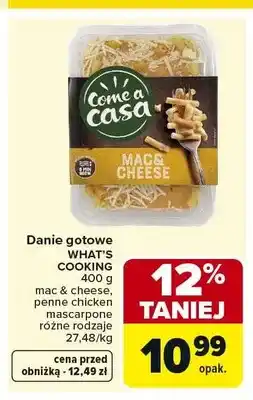 Carrefour Danie gotowe mac & cheese What's Cooking oferta
