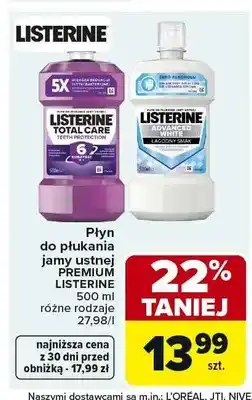 Carrefour Płyn do płukania jamy ustnej Premium Listerine oferta