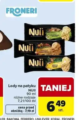 Carrefour Lody na patyku Nuii oferta