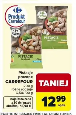 Carrefour Pistacje prażone niesolone Carrefour oferta