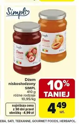 Carrefour Dżem niskosłodzony truskawkowy Simpl oferta