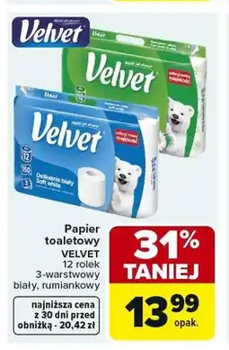 Carrefour Papier toaletowy Velvet delikatnie biały oferta