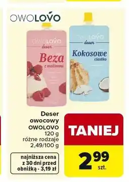 Carrefour Deser owocowy Owolovo Beza z malinami oferta