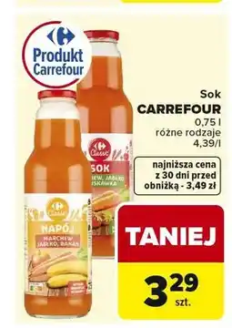 Carrefour Sok Carrefour jabłko wiśnia truskawka oferta