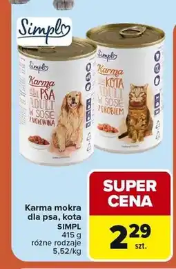 Carrefour Karma mokra dla psa Simpl w sosie z wołowiną oferta