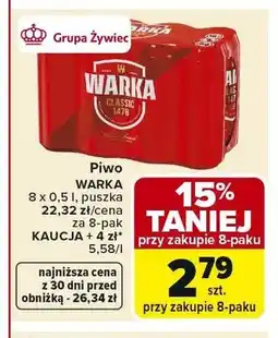 Carrefour Piwo Warka Classic 8-pak oferta