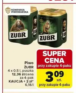 Carrefour Piwo Żubr 4-pak oferta