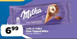 Netto Lody w rożku Choc Topped Milka oferta