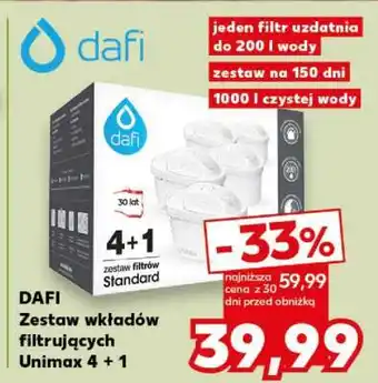 Kaufland DAFI Zestaw wkładów filtrujących Unimax 4 + 1 oferta