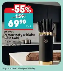 Biedronka Zestaw noży w bloku Rose Gold oferta