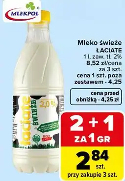 Carrefour Mleko świeże ŁACIATE oferta
