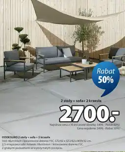 JYSK Oddesund 2 stoły + sofa + 2 krzesła oferta