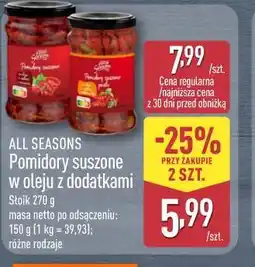 ALDI All seasons Pomidory suszone w oleju z dodatkami Słoik oferta