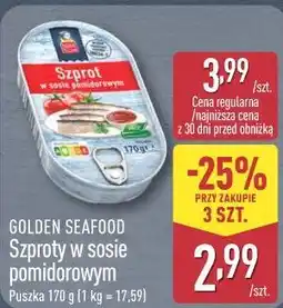 ALDI Golden seafood Szproty w sosie pomidorowym oferta