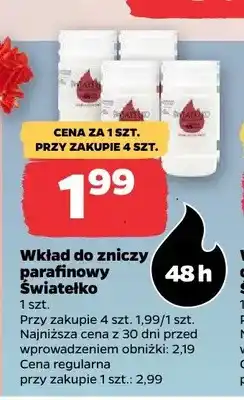 Netto Wkład do zniczy parafinowy Światełko 48h oferta
