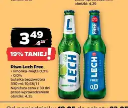 Netto Piwo bezalkoholowe Lech Free limonka-mięta 0,0% butelka bezzwrotna oferta