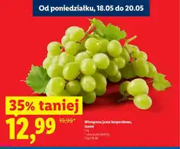 Lidl Winogrona jasne bezpestkowe luzem oferta