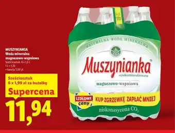 Lidl Woda mineralna magnezowo-wapniowa niskonasycona CO2 Muszynianka 6-pak oferta