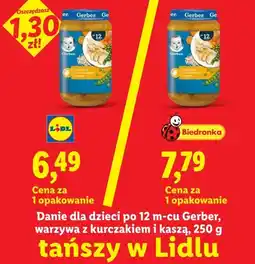Lidl Danie dla dzieci Gerber warzywa z kurczakiem i kaszą po 12m-cu oferta