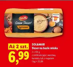 Lidl Deser na bazie mleka z żółtkiem jaja i warstwą karmelu Sol&Mar 2-pak oferta