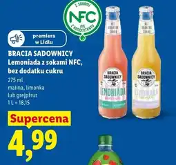 Lidl Lemoniada z sokami NFC bez dodatku cukru Bracia Sadownicy malina oferta