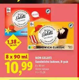 Lidl Sandwiche lodowe Classic BON GELATI 8-pak oferta