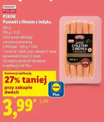 Lidl Parówki z filetem z indyka PIKOK oferta