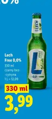 Lidl Piwo bezalkoholowe Lech Free 0,0% czarny bez-cytryna oferta