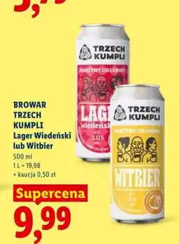 Lidl Piwo Trzech Kumpli Lager Wiedeński oferta