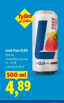 Lidl Piwo bezalkoholowe Lech Free 0,0% truskawka-cytryna oferta