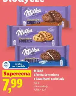 Lidl Ciastka Sensations z kawałkami czekolady Milka oferta