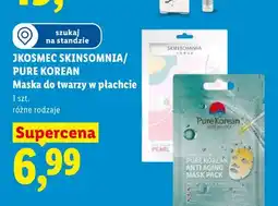 Lidl Maska do twarzy w płachcie JKOSMEC SKINSOMNIA/ PURE KOREAN oferta