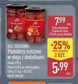 ALDI Pomidory suszone w oleju All Seasons oferta
